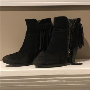 Black suede booties